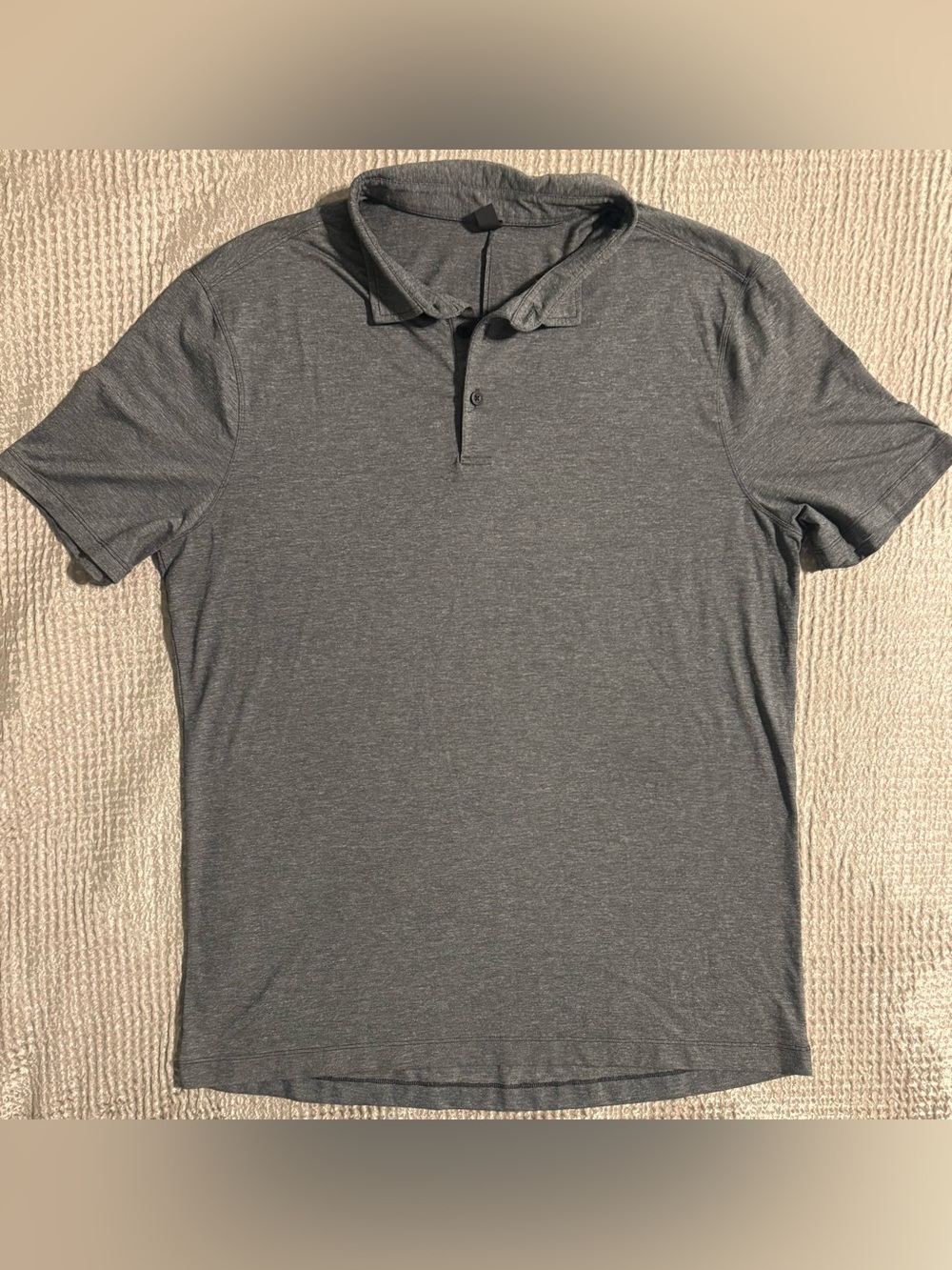 lululemon Evolution Polo Men XL Heather Gray Short Sleeve